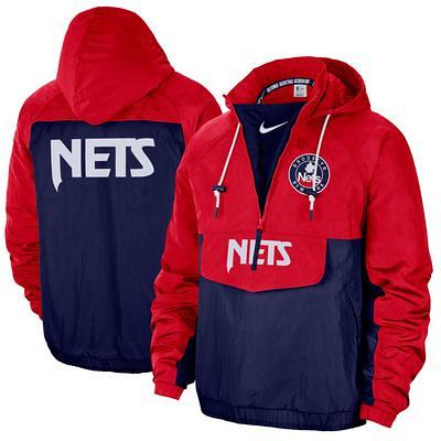 Men's Nike Red/Navy Atlanta Braves Overview Half-Zip Hoodie Jacket