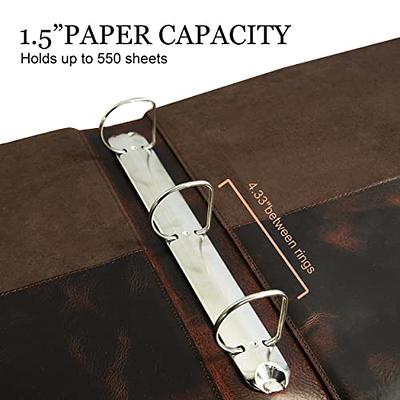 Leather Binder 3-Ring Leather Portfolio Organizer