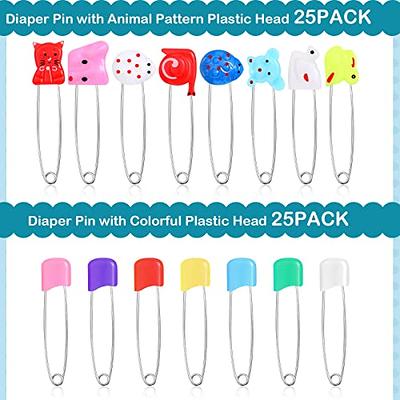 50 Pieces Diaper Pins Baby Diapers Safety Pins with Locking