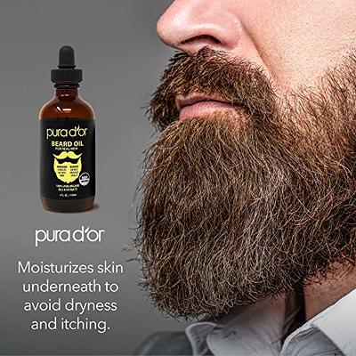 PURA D'OR Organic Beard Oil (4oz / 118mL) 100% Pure- USDA Certified-  Natural Leave-In Conditioner, Argan & Jojoba Oil- Mustache Care &  Maintenance, Increase Softness & Strength (Packaging may vary) - Yahoo