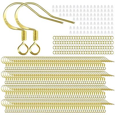 200pcs Hypoallergenic Earring Hooks, 925 Sterling Gold Copper-Plated Earring  Hooks, Fish Hook Earrings, 600 pcs Earring Making Kit with Jump Rings and  Clear Rubber Earring Backs, DIY Jewelry Making - Yahoo Shopping