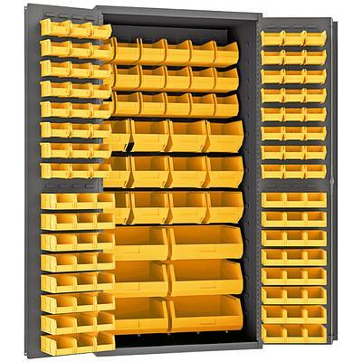 Ventilated Cabinet, 12 Gauge, 30 Yellow Bins, 36 x 24 x 78