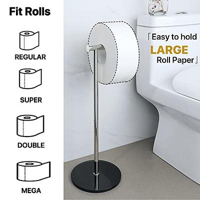 Toilet Paper Holder Free Standing, Toilet Tissue Stand for Bathroom, Black  Floor Tissue Roll Holder with Shlef - Yahoo Shopping