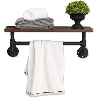 Bolton Bathroom Storage Cubby & Towel Bar Wall Shelf