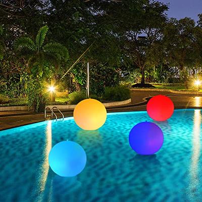 Solar Pool Side Lights 4-Pack, Color Changing Waterproof Light up