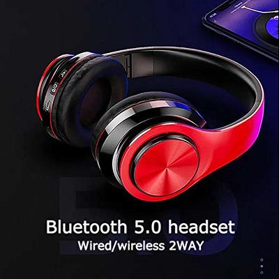 Bluetooth Headphones Wireless/Wired Over Ear Headphones HiFi Bass Stereo  Built