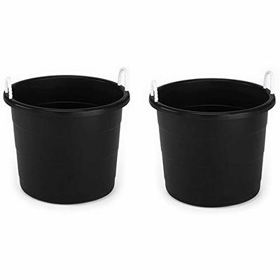 Homz 18 Gal Plastic Open Storage Round Utility Tub with Handles