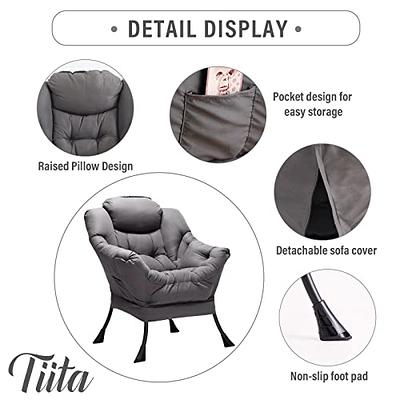 College Cushion Chair - Ultra Plush Dark Gray  Dorm chairs, Dorm room  chairs, Leather dining room chairs