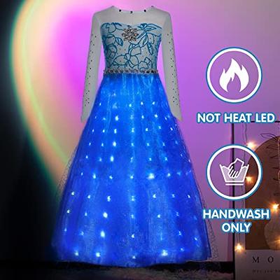  UPORPOR Light Up Princess Costume Dress for Girls Frozn Costume  Halloween Snow Dress for Christmas Birthday Party Snow Outfit Kids Toddler  Cosplay Gift Fancy Fairy Costume, Blue, 3Years : Clothing, Shoes