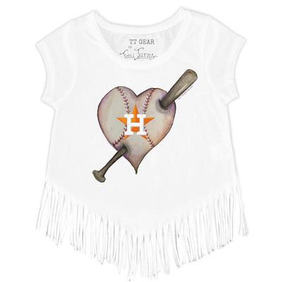 Toddler Tiny Turnip White Houston Astros Heart Banner T-Shirt