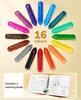 Jar Melo 16 Colors Jumbo Crayons for Toddlers, Non Toxic Washable