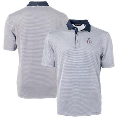 Men's Cutter & Buck Navy/White Boston Red Sox Virtue Eco Pique Micro Stripe  Recycled Big & Tall Polo