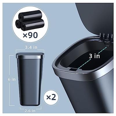 xuenair 2 Pack Mini Car Trash Can with Lid and 90 Bags, Cup Holder Trash Can