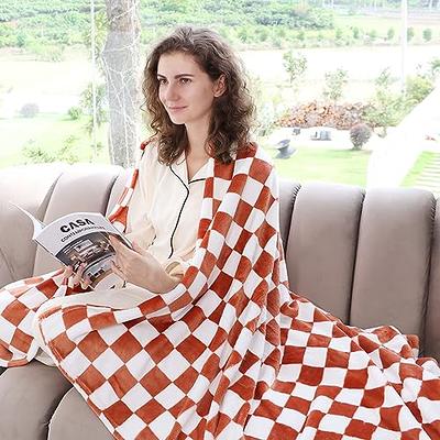 Warm Blanket Soft Cozy Throw Blanket Checkered Fleece Throw