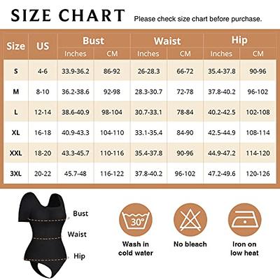 FeelinGirl Short Sleeve T Shirt Bodysuit for Women Tummy Control Seamless V  Neck Body Shaper Thong Bodysuit Tops - Yahoo Shopping