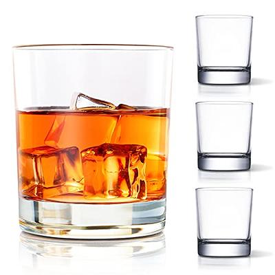 Set of 4 Old Fashioned Whiskey Glasses 2 Crystal Bourbon Glasses 2