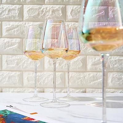 9 oz Iridescent Clear Glass Stemless Champagne Flutes, Set of 4 Sparkling Wine Champagne Glasses
