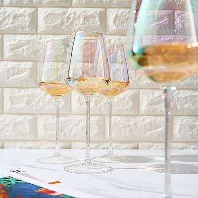 Set of 4 Aura Crystal Stemless Wine Glasses