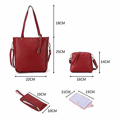 Women Fashion Handbags 4pcs Tote Bags Set Shoulder Bag Top Handle Satchels  Purse