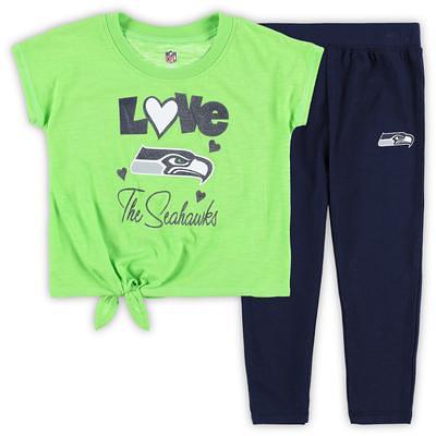 Girls Youth New Era College Navy Seattle Seahawks Lace-Up Long Sleeve T- Shirt