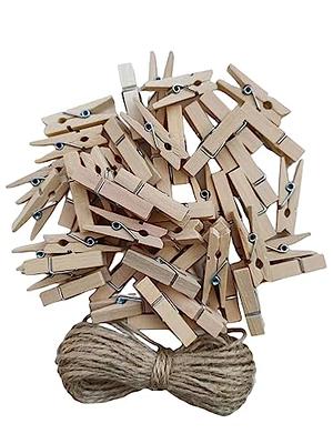 Clothes Pins Wooden Clothespins, 50 PCS 2.9 Natural Birchwood