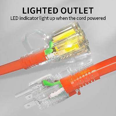 12/3 Gauge, 25 ft SJTW w/ Lighted End Contractor Grade Extension Cord