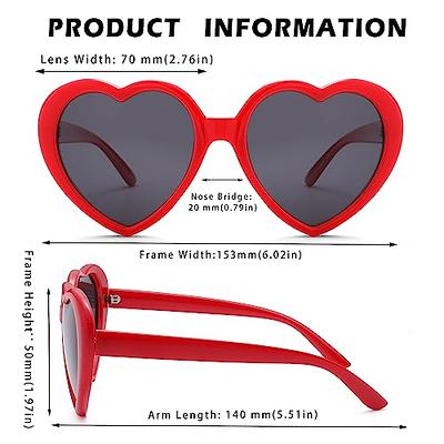 Heart-shaped Sunglasses Designer Party Tinted Lens Eyewear 400 Shades Red  Gradient Red 