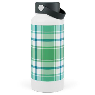 Photo Water Bottles: Blue, Green, Turquoise, And White Plaid Stainless  Steel Wide Mouth Water Bottle, 30Oz, Wide Mouth, Green - Yahoo Shopping