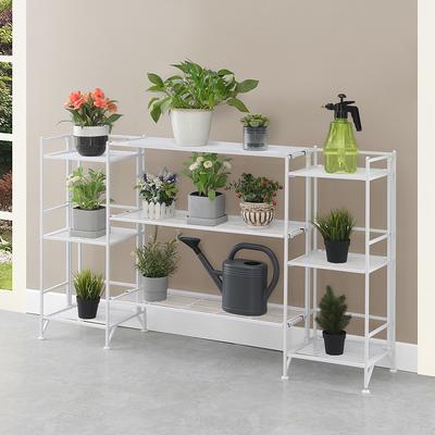 32.5 Xtra Storage 3 Tier Wide Folding Metal Shelf Black