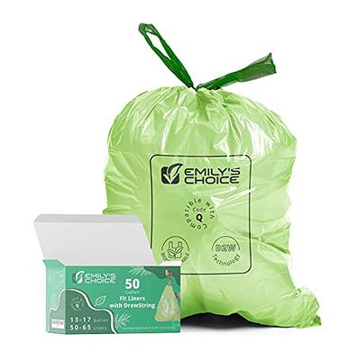 Plasticplace Trash Bags simplehuman (X) Code R Compatible (200 Count) White Drawstring Garbage Liners 2.6 Gallon / 10 Liter 16.5 x 18