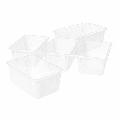 Storex Plastic Cubby Bin, Kids' Craft and Supply Storage, Blue, 5-Pack 