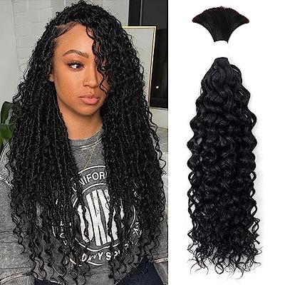 Liqusee Human Braiding Hair 100g One Bundle/Pack 18 Inch Natural Black  Water Wave Curly Human