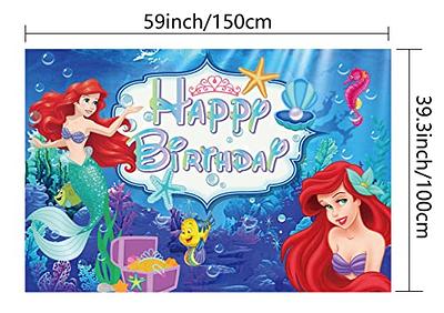 Little Mermaid Backdrop Girls Birthday Decoration Ariel Princess