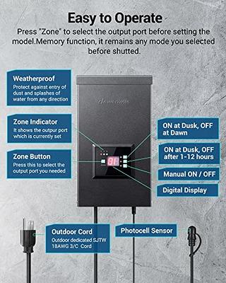 Dewenwils Outdoor Wireless Remote Control Outlet Kit, Waterproof Electrical  Plug for Indoor Outdoor Lights, Separately Controlled 3 Pack