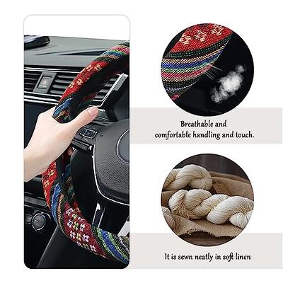 Cloth Steering Wheel Covers for Women Bohemian Universal 15 inch