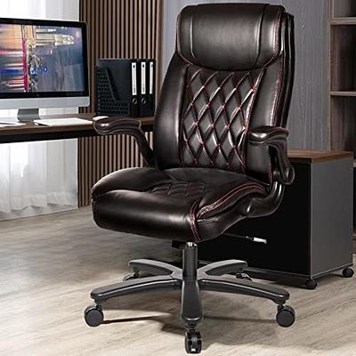  Efomao Desk Office Chair Big High Back Chair Managerial  Executive PU Leather Computer/Swivel Chair with Lumbar Support (Dark Grey)  : Home & Kitchen