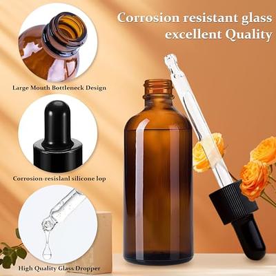 Amber Glass Boston Round Bottle with Graduated Measurement Glass Dropper (12 Pack), Size: 2 oz