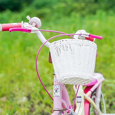 Bike Wicker Baskets Front Handlebar Bicycle Basket With Lid and Leather  Belt Easy to Install Bicycle Accessory Brown 