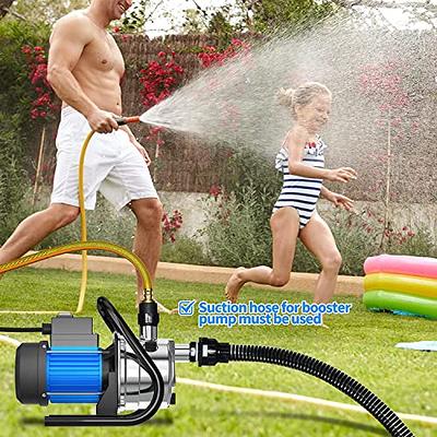 Blue 1.6 HP Shallow Well Pump with Pressure Tank Irrigation Pump Automatic  Water Booster Pump For Home Garden Lawn Farm