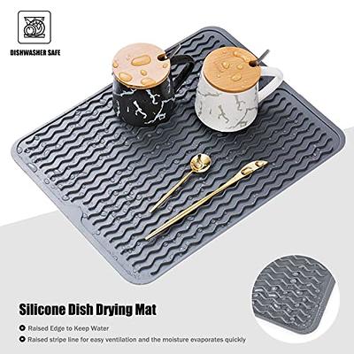 Silicone Dish Drying Mat, Non-Slip Easy Clean Sink Mat Large Heat-resistant Dish  Drainer Mat for Kitchen Counter, Sink, Refrigerator or Drawer liner (16 x  12, GREY) - Yahoo Shopping