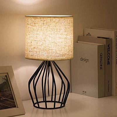 Modern Table Lamps Fabric Shade Small Bedroom Unique Discount