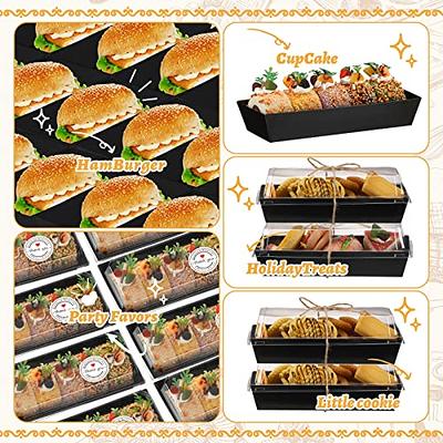 50 Pack Sandwich Box Charcuterie Boxes with Clear Lids Hot Dog