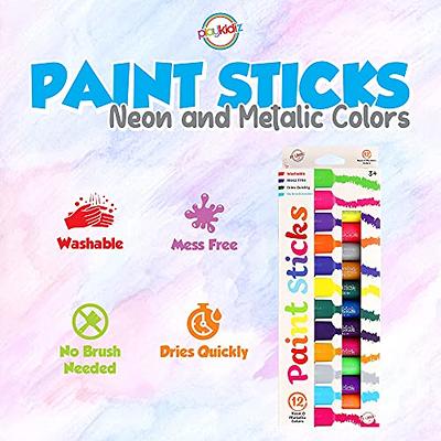 Playkidiz Puff Paint, 6 Pack 3-D Fabric Paint, Neon Colors, Non-toxic and  Washable Paint Set for Kids, Ages 3+