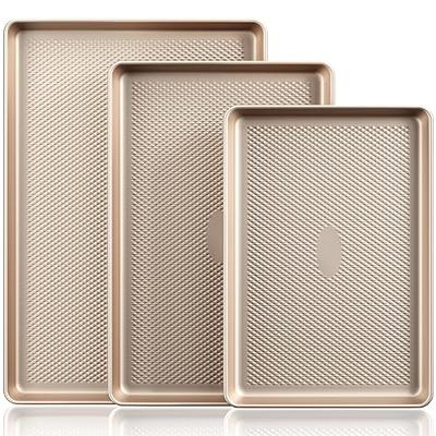 NutriChef Non-Stick Cookie Sheet Baking Pans - 2-Pc. Professional Quality  Kitchen Cooking Non-Stick Bake Trays w/ Blue Diamond Coating Inside 