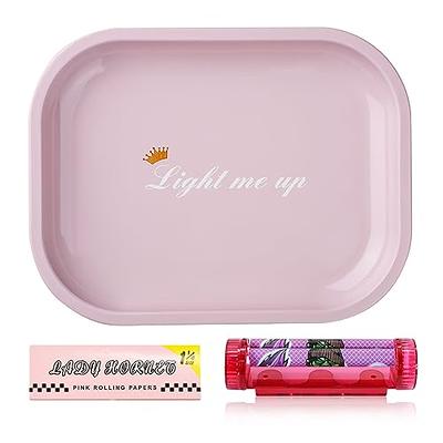  YAPAS Rolling Tray with Magnetic Lid - 7 inch x 5.5 inch Metal  Rolling Tray - Cigarette Rolling Trays - Smoke Accessories - Rolling Paper  Tray - Rolling Plate (Clear,Purple) : Health & Household