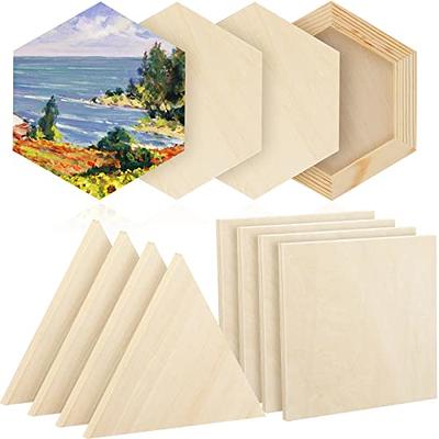 Qilery 60 Pcs Stretched Canvas Multi Pack for Painting 5 x 7 and 8 x 10  (30 of Each) Cotton White Blank Canvas Boards for Kids Art Supplies Panels