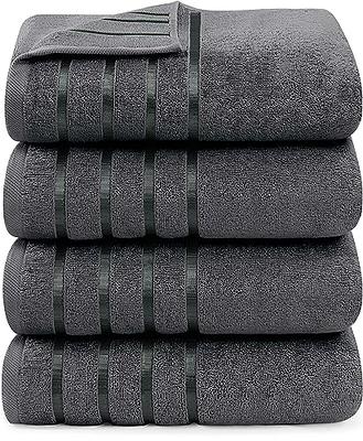 Bathroom Towel Set Dark Gray 4Pack-35x70 Towel,600GSM Ultra Soft  Microfibers Bath Towel Set Large Plush Bath Sheet Towel,Highly Absorbent  Quick Dry Oversized Towels Spa Hotel Luxury Shower Towels