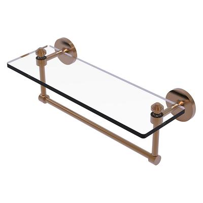 Simple Brass Bathroom Shelves Wall Mounted Glass Phone Holder