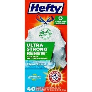 Great Value Strong Flex 13-Gallon Drawstring Tall Kitchen Trash Bags, Fresh Scent, 120 Bags