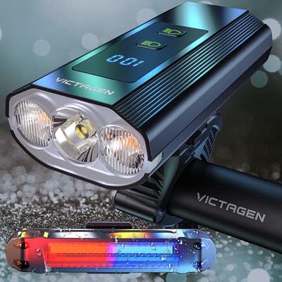 Victagen Bike Lights 8000 Lumen Bike Lights for Night Riding, 3 LED Bike Headlight, Super